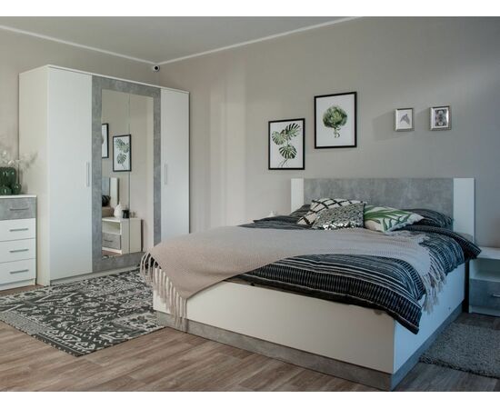 Кровать «Аврора» 160*200 (подъемник), Белый/ателье светлый, изображение 11 | Интернет магазин мебели и декора LifeDekor