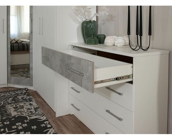 Спальня «Аврора» 4дв шк, Белый/Ателье светлый, изображение 12 | Интернет магазин мебели и декора LifeDekor