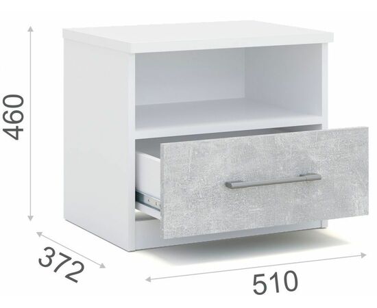 Спальня «Аврора» 4дв шк, Белый/Ателье светлый, изображение 11 | Интернет магазин мебели и декора LifeDekor