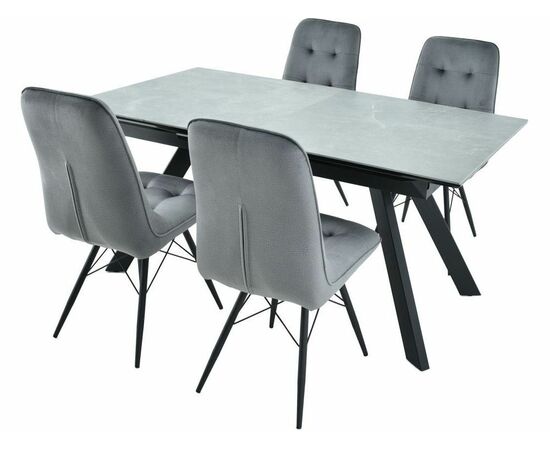 Стол «Como» Bayona Grey Natural, каркас черный, изображение 13 | Интернет магазин мебели и декора LifeDekor