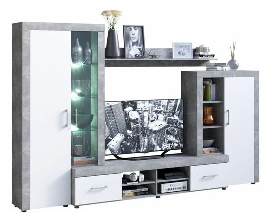 Стенка «Джерси», Дуб Ателье светлый, изображение 11 | Интернет магазин мебели и декора LifeDekor