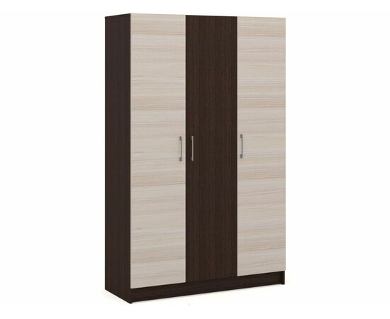 Шкаф «Алёна» 3дв (без зеркал), Венге/Дуб молочный, изображение 2 | Интернет магазин мебели и декора LifeDekor