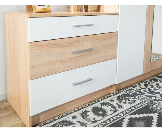 Комод «Алёна» 3ящ, Дуб сонома/Белый, изображение 7 | Интернет магазин мебели и декора LifeDekor