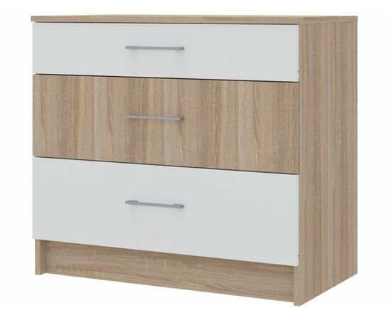 Комод «Алёна» 3ящ, Дуб сонома/Белый, изображение 2 | Интернет магазин мебели и декора LifeDekor