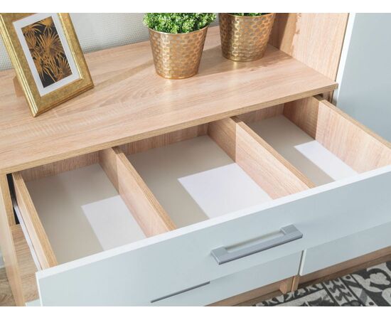 Комод «Алёна» 3ящ, Дуб сонома/Белый, изображение 5 | Интернет магазин мебели и декора LifeDekor