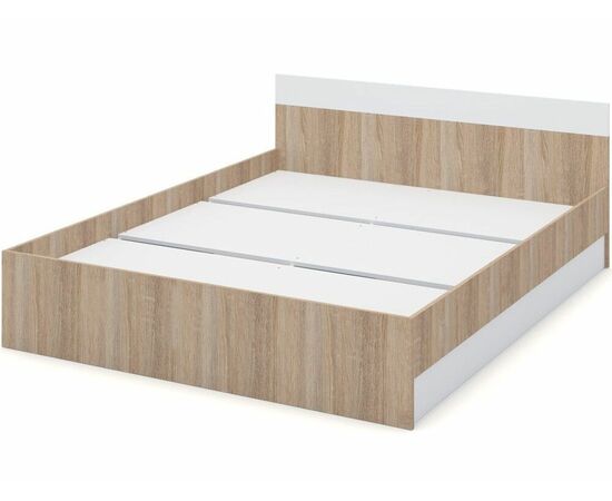 Кровать «Алёна» 160x200 с основанием, Дуб сонома/Белый, изображение 3 | Интернет магазин мебели и декора LifeDekor