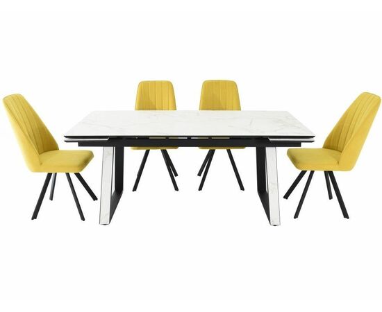 Стол «Monaco» Quadro, Calacata vaglioro, каркас черный, изображение 12 | Интернет магазин мебели и декора LifeDekor