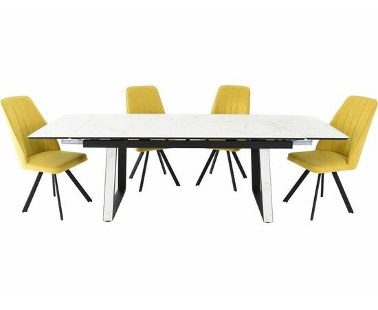 Стол «Monaco» Quadro, Calacata vaglioro, каркас черный, изображение 13 | Интернет магазин мебели и декора LifeDekor