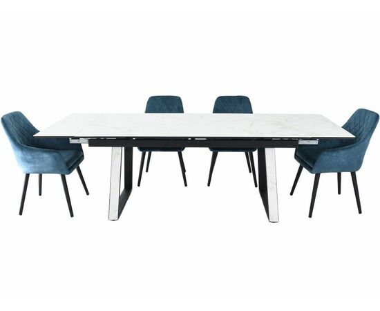 Стол «Monaco» Quadro, Calacata vaglioro, каркас черный, изображение 15 | Интернет магазин мебели и декора LifeDekor