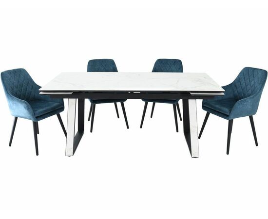 Стол «Monaco» Quadro, Calacata vaglioro, каркас черный, изображение 14 | Интернет магазин мебели и декора LifeDekor