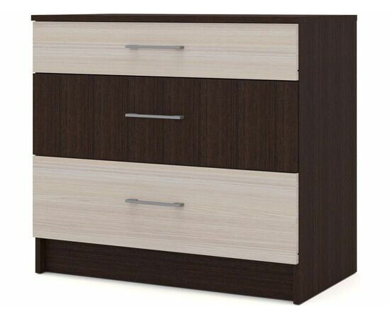 Комод «Алёна» 3ящ, Венге/Дуб молочный, изображение 2 | Интернет магазин мебели и декора LifeDekor
