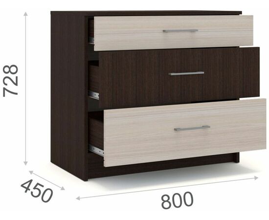 Спальня «Алена» 3 дв. шк, Венге/Дуб молочный, изображение 6 | Интернет магазин мебели и декора LifeDekor