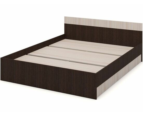 Кровать «Алёна» 160x200 с основанием, Венге/Дуб молочный, изображение 3 | Интернет магазин мебели и декора LifeDekor