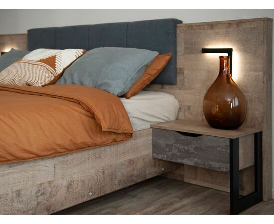 Спальня «Стокгольм» 3дв шк, Дуб гранж песочный/железный камень, изображение 12 | Интернет магазин мебели и декора LifeDekor