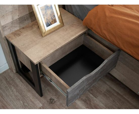 Спальня «Стокгольм» 3дв шк, Дуб гранж песочный/железный камень, изображение 18 | Интернет магазин мебели и декора LifeDekor