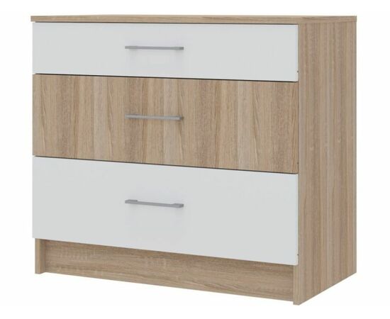 Комод «Алёна» 3ящ, Дуб сонома/Белый | Интернет магазин мебели и декора LifeDekor