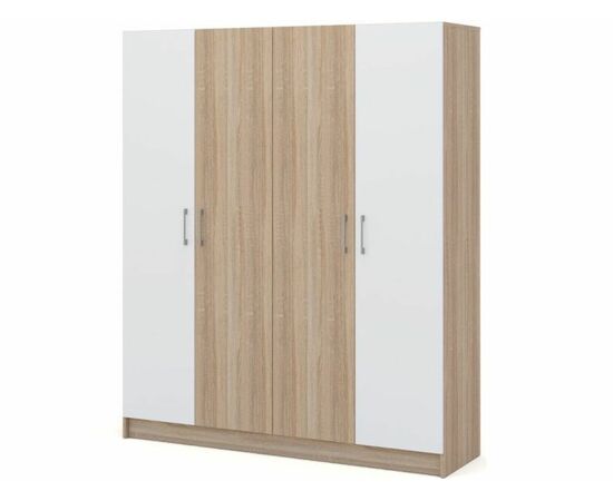 Шкаф «Алёна» 4-х дверный (без зеркал), Дуб сонома/Белый | Интернет магазин мебели и декора LifeDekor