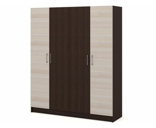Шкаф «Алёна» 4дв (без зеркал), Венге/Дуб молочный | Интернет магазин мебели и декора LifeDekor
