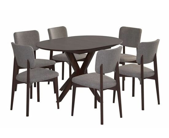 Стол обеденный овальный Астерия (Темный орех /шпон дуб), изображение 3 | Интернет магазин мебели и декора LifeDekor