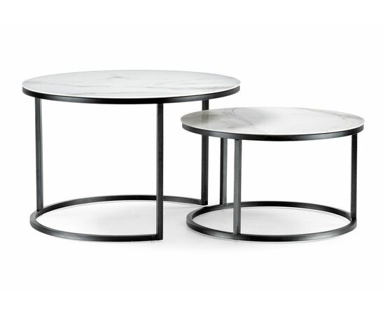 Журнальный стол Плумерия белый мрамор / черный | Интернет магазин мебели и декора LifeDekor