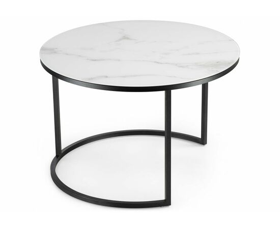 Журнальный стол Плумерия белый мрамор / черный, изображение 2 | Интернет магазин мебели и декора LifeDekor