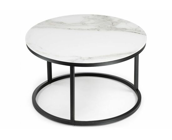 Журнальный стол Плумерия белый мрамор / черный, изображение 3 | Интернет магазин мебели и декора LifeDekor