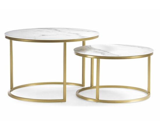 Журнальный стол Плумерия белый мрамор / золото | Интернет магазин мебели и декора LifeDekor