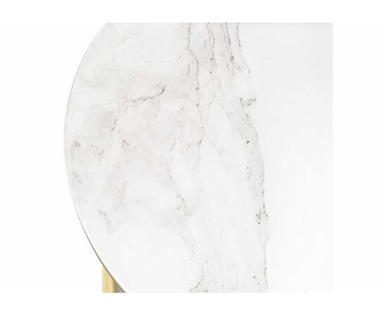 Журнальный стол Плумерия белый мрамор / золото, изображение 4 | Интернет магазин мебели и декора LifeDekor