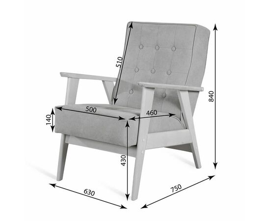 Кресло РЕТРО (беленый дуб / RS 29 - бирюзовый), изображение 4 | Интернет магазин мебели и декора LifeDekor