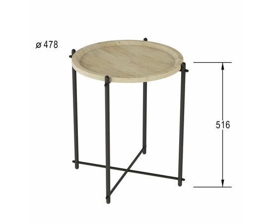 Стол журнальный Кнуд (Дуб санремо/Чёрный), изображение 2 | Интернет магазин мебели и декора LifeDekor