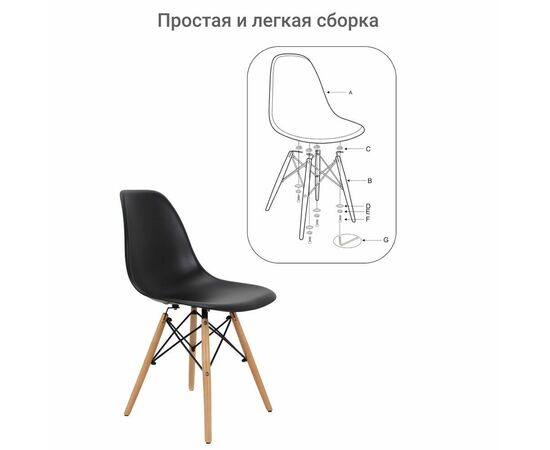 Стул Eames чёрный, Цвет: Черный, изображение 8 | Интернет магазин мебели и декора LifeDekor