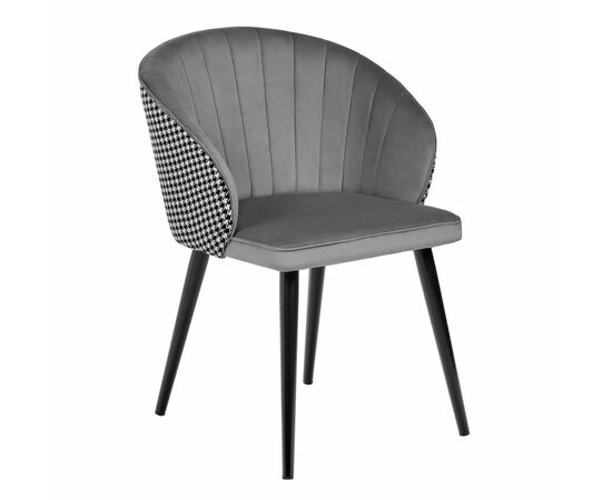 Стул Paola тёмно-серый с жаккардом | Интернет магазин мебели и декора LifeDekor