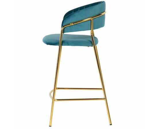 Стул полубарный Turin бирюзовый с золотыми ножками, Цвет: Бирюзовый, изображение 3 | Интернет магазин мебели и декора LifeDekor