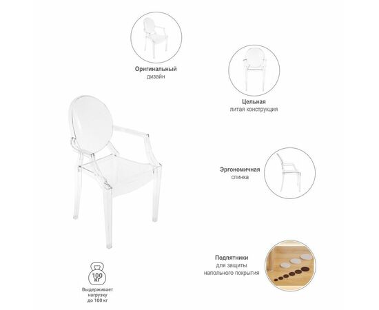 Стул Louis Ghost прозрачный, Цвет: Прозрачный, изображение 8 | Интернет магазин мебели и декора LifeDekor