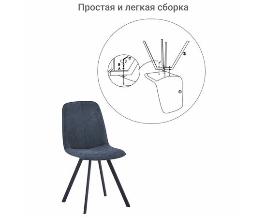Стул Tom синий, изображение 9 | Интернет магазин мебели и декора LifeDekor