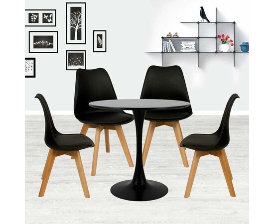 Комплект из 4-х стульев Eames Bon чёрный, изображение 2 | Интернет магазин мебели и декора LifeDekor