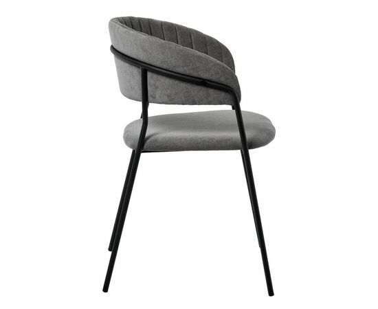Стул Turin серый вельвет с чёрными ножками, изображение 3 | Интернет магазин мебели и декора LifeDekor