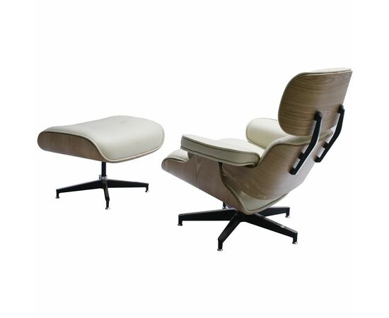 Кресло EAMES LOUNGE CHAIR и оттоманка EAMES LOUNGE CHAIR бежевые, Цвет: Бежевый, изображение 2 | Интернет магазин мебели и декора LifeDekor