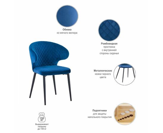 Стул Richard синий, изображение 6 | Интернет магазин мебели и декора LifeDekor