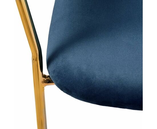 Стул Turin синий с золотыми ножками, изображение 7 | Интернет магазин мебели и декора LifeDekor