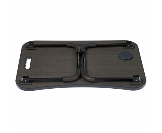 Стол складной с подстаканником «ЛАЙТ», 59,5x39,5x26,4см, мдф, металл, темн. дерево, чёрный, изображение 3 | Интернет магазин мебели и декора LifeDekor