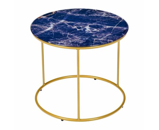 Набор кофейных столиков Tango темно-синий с ножками матовое золото, 2шт, изображение 5 | Интернет магазин мебели и декора LifeDekor