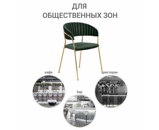 Стул Turin зеленый с золотыми ножками, изображение 12 | Интернет магазин мебели и декора LifeDekor