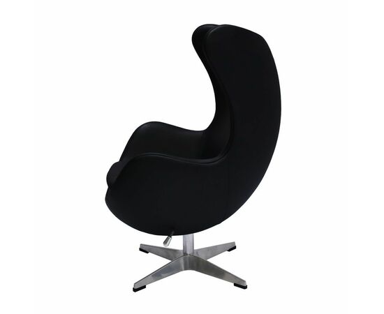 Кресло EGG STYLE CHAIR чёрный, натуральная кожа, изображение 3 | Интернет магазин мебели и декора LifeDekor