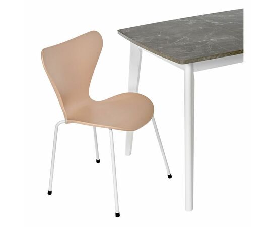 Стул Seven Style пудровый с белыми ножками, изображение 6 | Интернет магазин мебели и декора LifeDekor