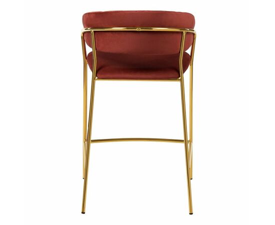 Стул полубарный Turin терракотовый, золотые ножки, изображение 4 | Интернет магазин мебели и декора LifeDekor