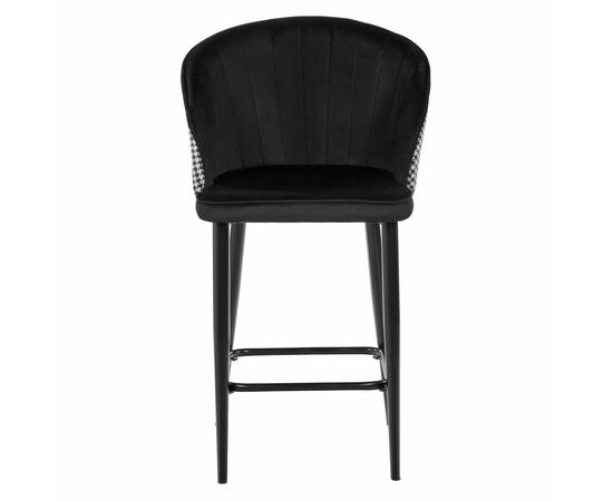 Стул полубарный Paola чёрный с жаккардом, изображение 2 | Интернет магазин мебели и декора LifeDekor