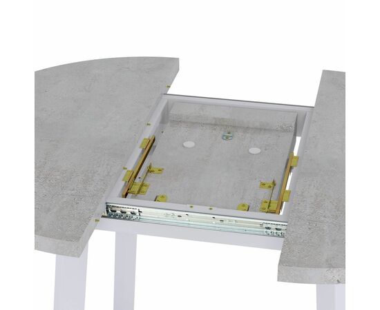 Стол Next круглый раскладной 100-130x100x76,5см, Бетон Лайт, белый, изображение 4 | Интернет магазин мебели и декора LifeDekor