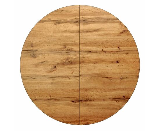 Стол Rudolf круглый раскладной 100-130x100x75см, Дуб Вотан, чёрный, изображение 9 | Интернет магазин мебели и декора LifeDekor