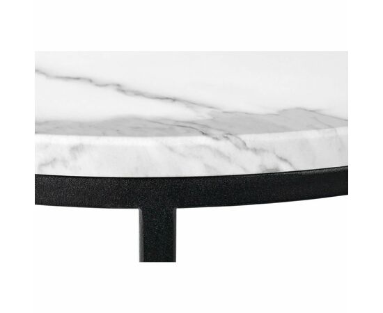 Набор кофейных столиков Tango белый мрамор с чёрными ножками, 2шт, изображение 5 | Интернет магазин мебели и декора LifeDekor
